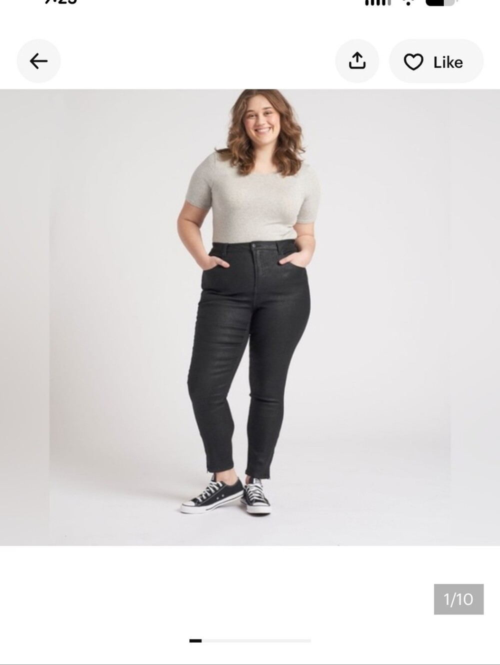 Universal Standard Black High-Rise Zip Ankle Jeans